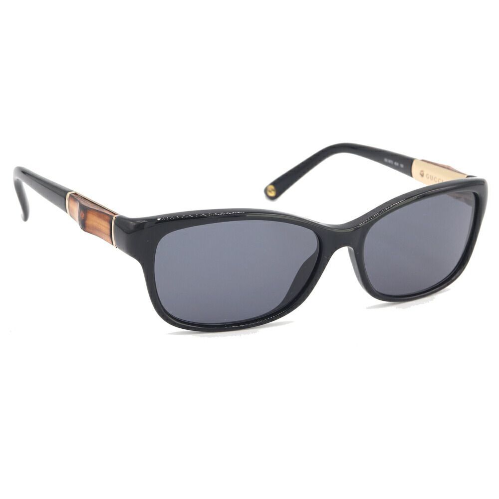 グッチ サングラス GG3673 ブラック クリアブラック 中古 メガネ アイウェア ロゴ バンブー レディース メンズ 眼鏡