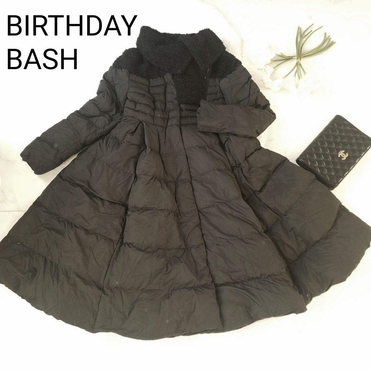 BIRTHDAY BASHフレアーダウンコート Sサイズ_画像4