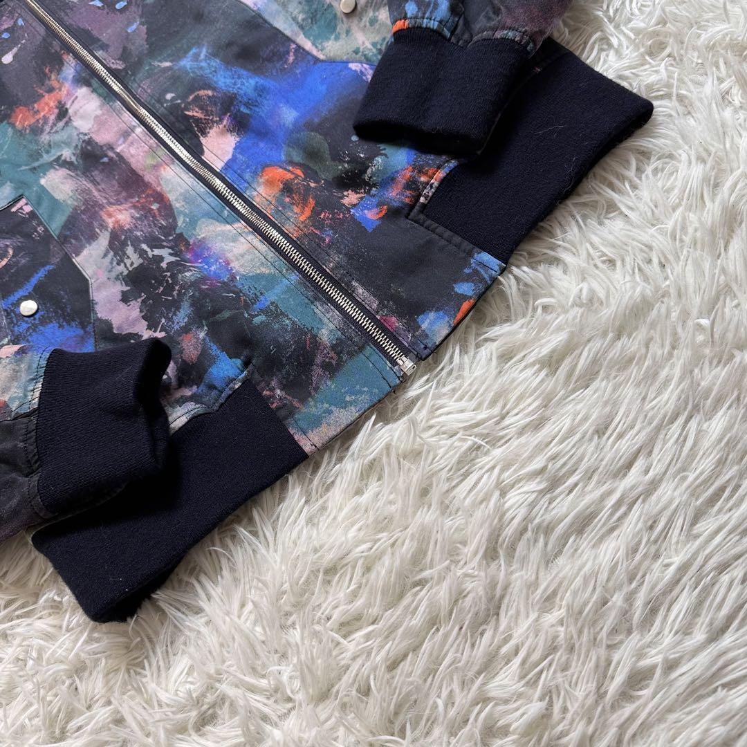 極美品】 Paul Smith ポールスミス ペイント柄 MA-1 ブルゾン M 極美品】 Paul Smith ポールスミス ペイント柄 MA-1 ブルゾン M