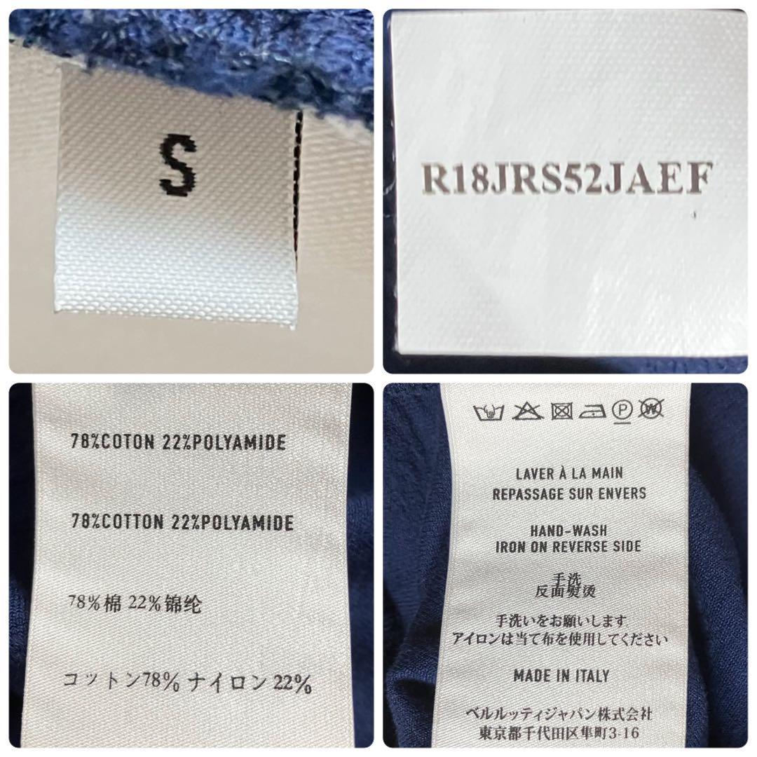 【未使用級】 BERLUTI ベルルッティ　22SS カリグラフィ　半袖Tシャツ　ネイビー　日本Mサイズ相当　刺繍 メンズ　総柄　スクリット_画像9