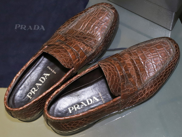 UNISEX S/M PRADA プラダ ローファー クロコダイル ワニ革 | www