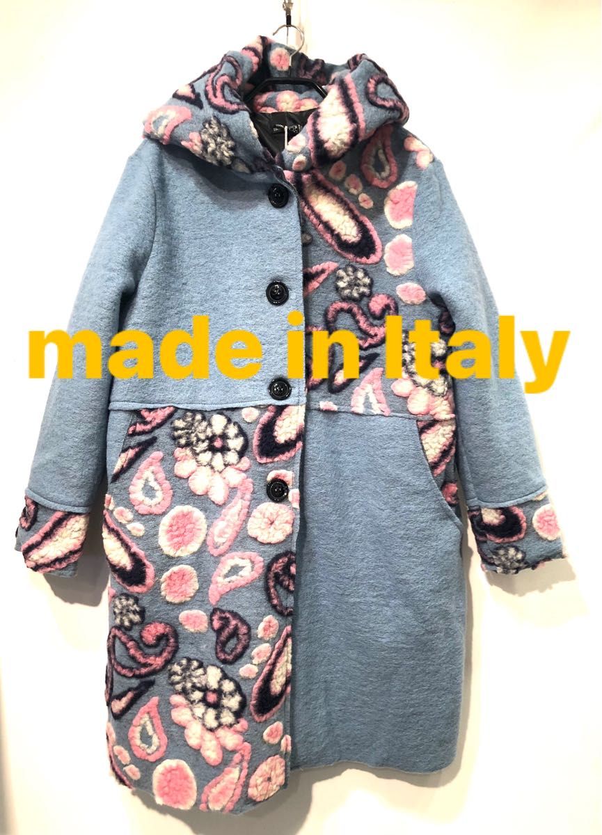 新品 イタリア製 圧縮ウールコート ロングコート 着た瞬間に軽っ 暖か