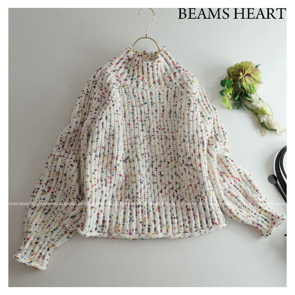 ビームスハート BEAMS HEART ★大人可愛い♪カラフルネップハイネックニットトップス_画像1