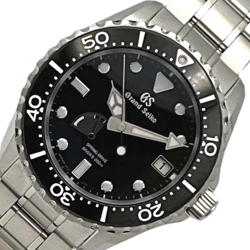 【SALE】 セイコー 中古 メンズ 腕時計 SS ブラック SBGA461 ダイバーズウォッチ スプリングドライブ スポーツコレクション グランドセイコー SEIKO 3針＋カレンダー