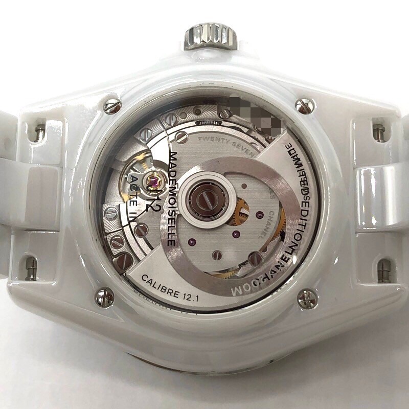 シャネル CHANEL J12 マドモアゼルラパウザ H7481 ホワイト セラミック 腕時計 メンズ 中古_画像2