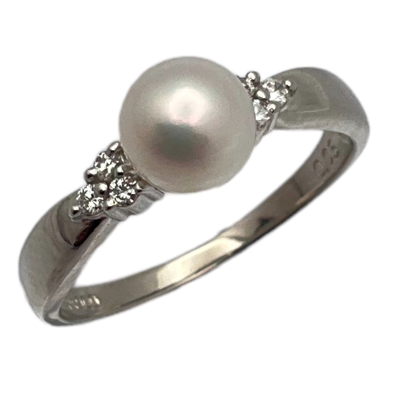 Tasaki Tasaki Pearl / Diamond Ring Кольцо Pt900 Используется ювелирные изделия