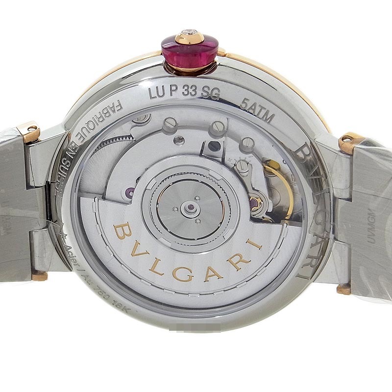 ブルガリ BVLGARI ルチェア カボションピンクサファイア LU33BSPGSPGD ブラック 腕時計 レディース 中古_画像4