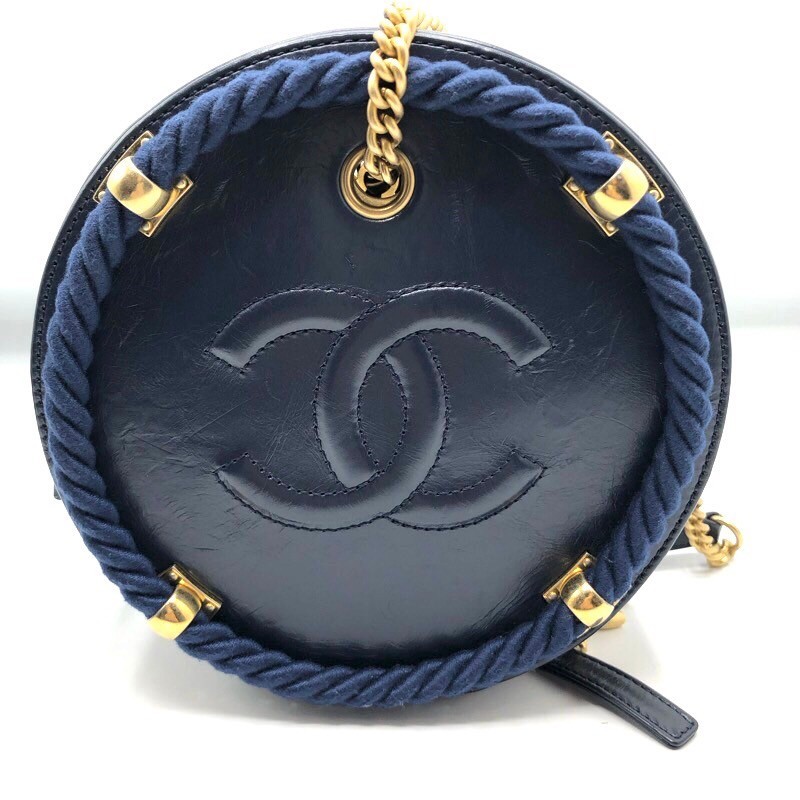 シャネル CHANEL ラウンドチェーンショルダーバッグ カーフスキン ショルダーバッグ レディース 中古_画像2