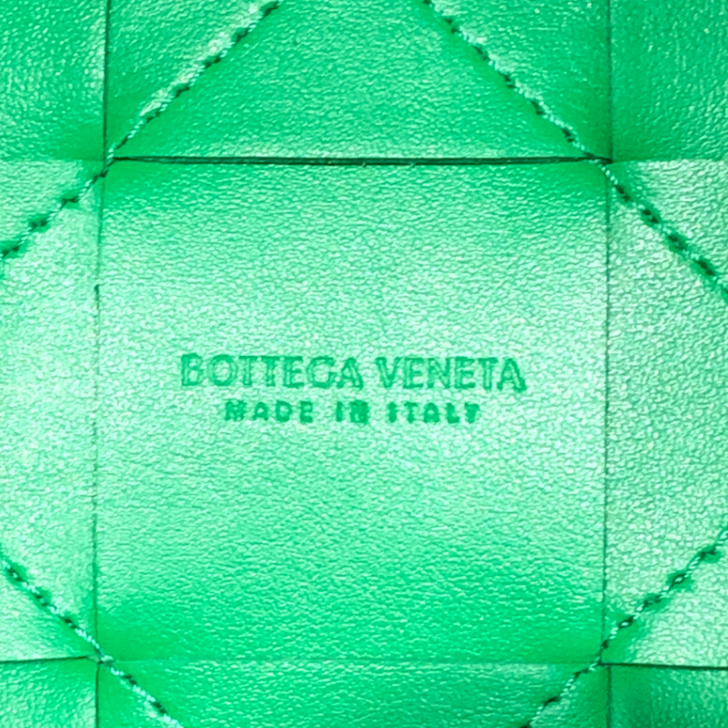 ボッテガ・ヴェネタ BOTTEGA VENETA スモールかセット バケットバッグ 680218 パラキート レザー ショルダーバッグ レディース 中古_画像8