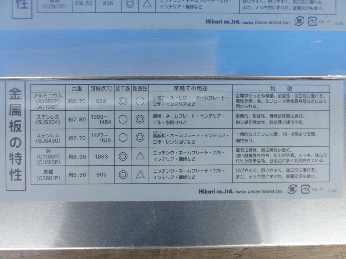 ♪ Hikari ユニホビー 素材シリーズ ステンレス HA2013 2.0mm 100×300mm×3枚/ HS2310 100×300mm 3.0mm×1枚 ※現状品　■６０_画像5