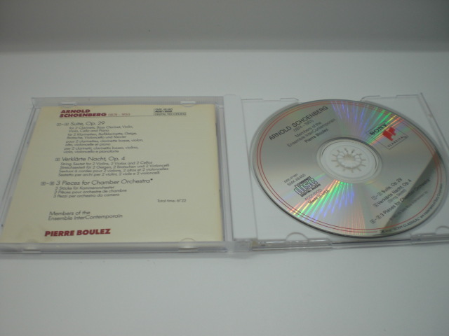 1CD シェーンベルク：組曲Op.29、浄夜Op.4、3曲の室内楽曲 ブーレーズ/コンテルコンタンポラン 1982・85年 USA盤 8前の画像3