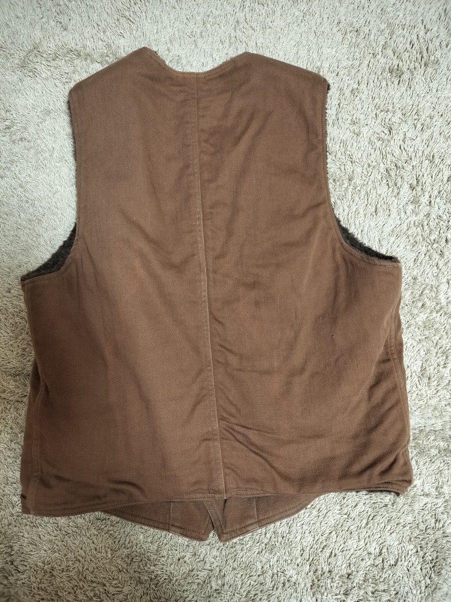 THE REAL McCOY's リアルマッコイズ 42 DOUBLE DIAMOND MOLESKIN WORK VEST JOE McCOY モールスキンワークベストMJ17134 アルパカパイル_画像4