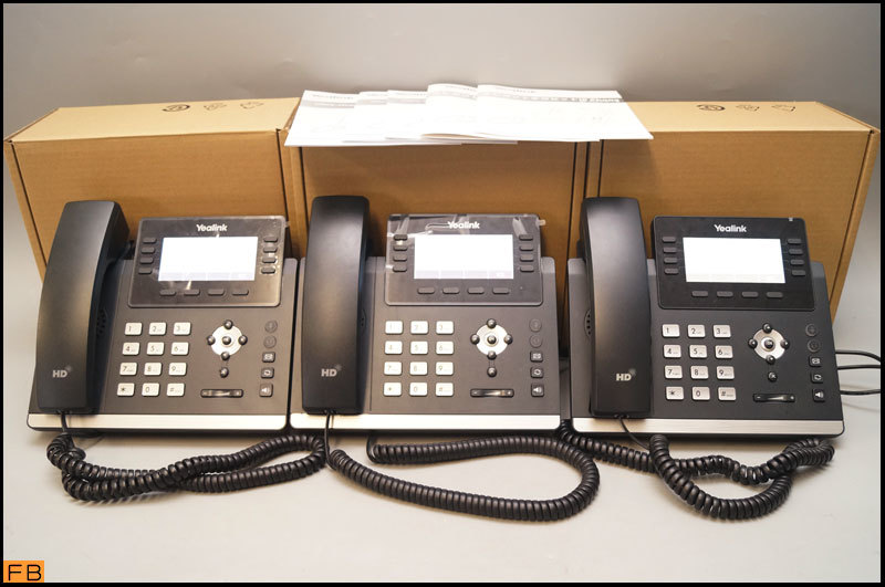 税込◆Yealink◆SIP電話機 3台 SIP-T43U 3.7インチ液晶ディスプレイ 通電確認済 ヤーリンク 事務所 オフィス -D3-8272_画像1