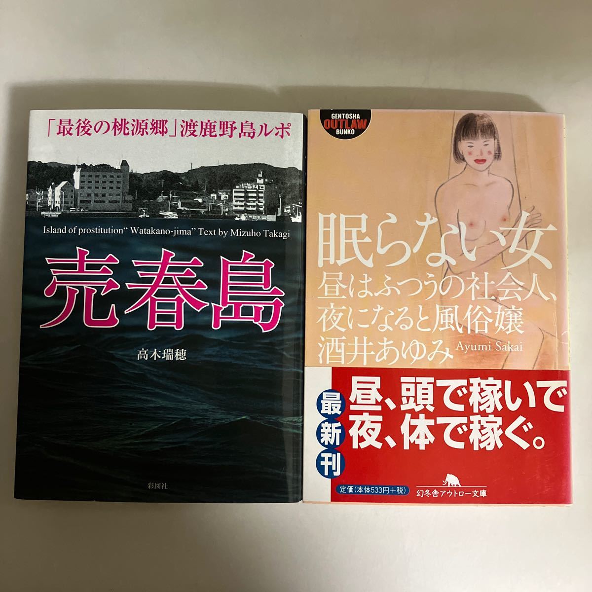 ◆送料無料◆ 売春島 高木瑞穂 彩図社 ／ 眠らない女 酒井あゆみ 文庫2冊 GM01_画像1