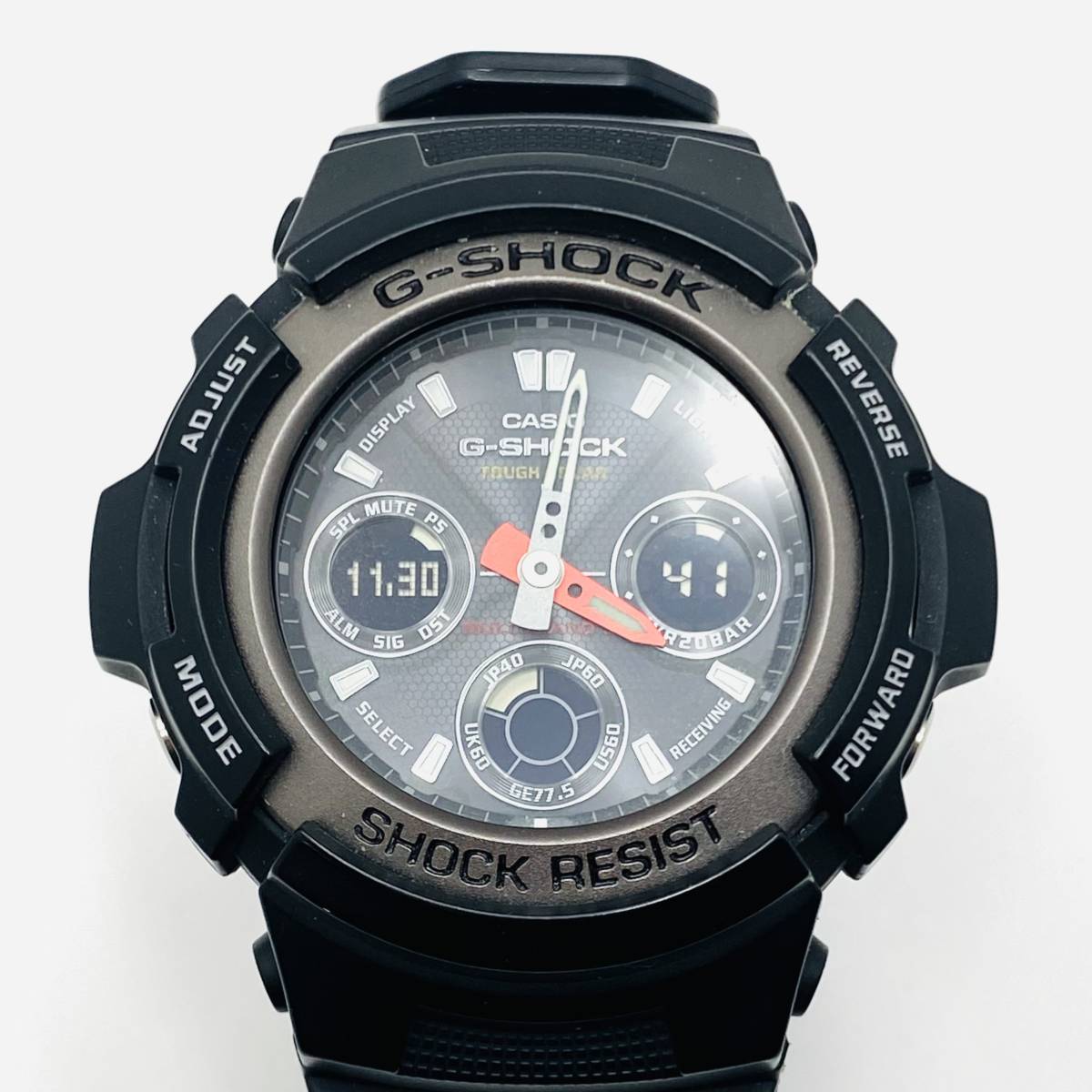 CASIO カシオ G-SHOCK Gショック AWG-101 タフソーラー 腕時計 ダークグレー文字盤 稼働品_画像1