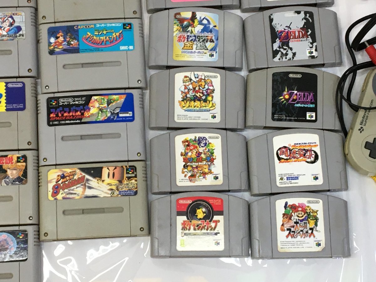 【ジャンク品】SFC/N64 本体/コントローラー/ソフトセット Nintendo 64/スーファミ/スーパーファミコン/ロックマン/ゼルダ/ポケモン 菅56_画像7