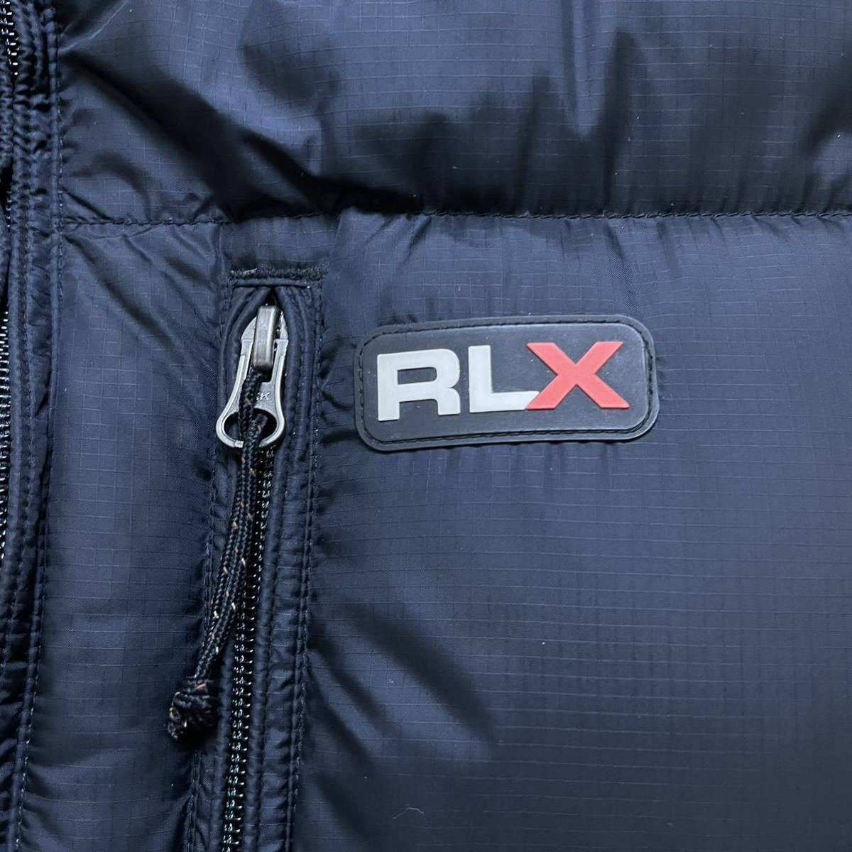 希少 美品 XL ラルフローレン RLX USA限定 ダウンベスト 防寒 ブラック ダブルジップ LLサイズ ヴィンテージ ロゴ_画像4