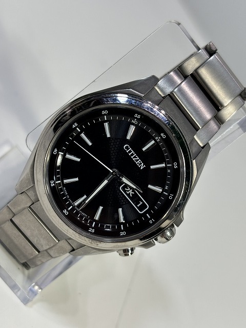 CITIZEN シチズン H100-S098335 腕時計 エコドライブ チタン ブラック文字盤 ソーラー USED 中古_画像1