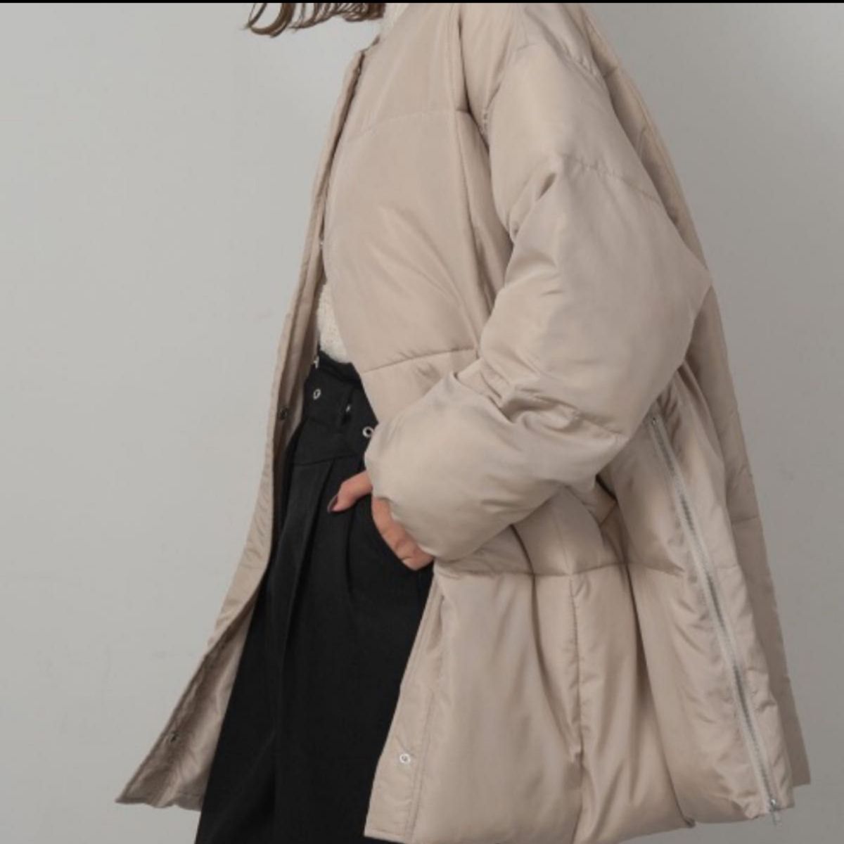 amiur fiber down no collar blouson エミレ ファイバーダウン ダウン