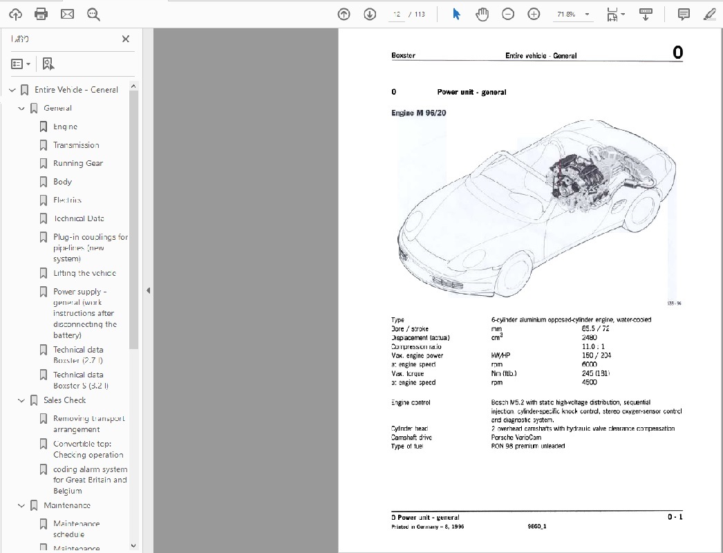 Porsche 986 Boxster ボクスター （1996-2004）ワークショップマニュアル 整備書の画像1