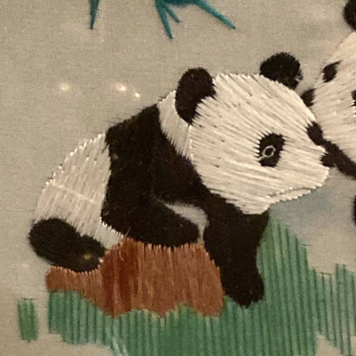  new goods unused Panda China Chinese embroidery tapestry frame goods hand made .. Panda art picture work 