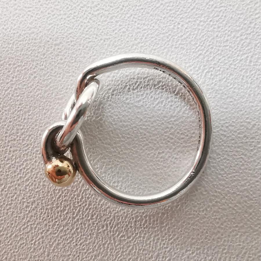 送料無料 TIFFANY&Co. ティファニー ラブノット リング SV925 750 K18 指輪 重さ約2.9g 7号 シルバー アクセサリー#10867_画像6