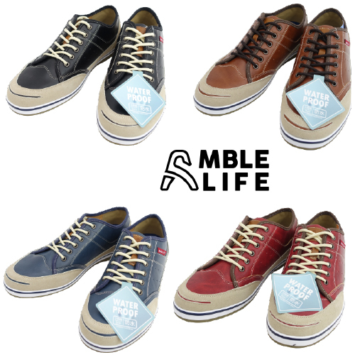 ▲AMBLE LIFE アンブルライフ メンズ 防水 ローカット カジュアルシューズ AL200 ブラウン Brown 茶 27.0cm (0910010704-br-s270)