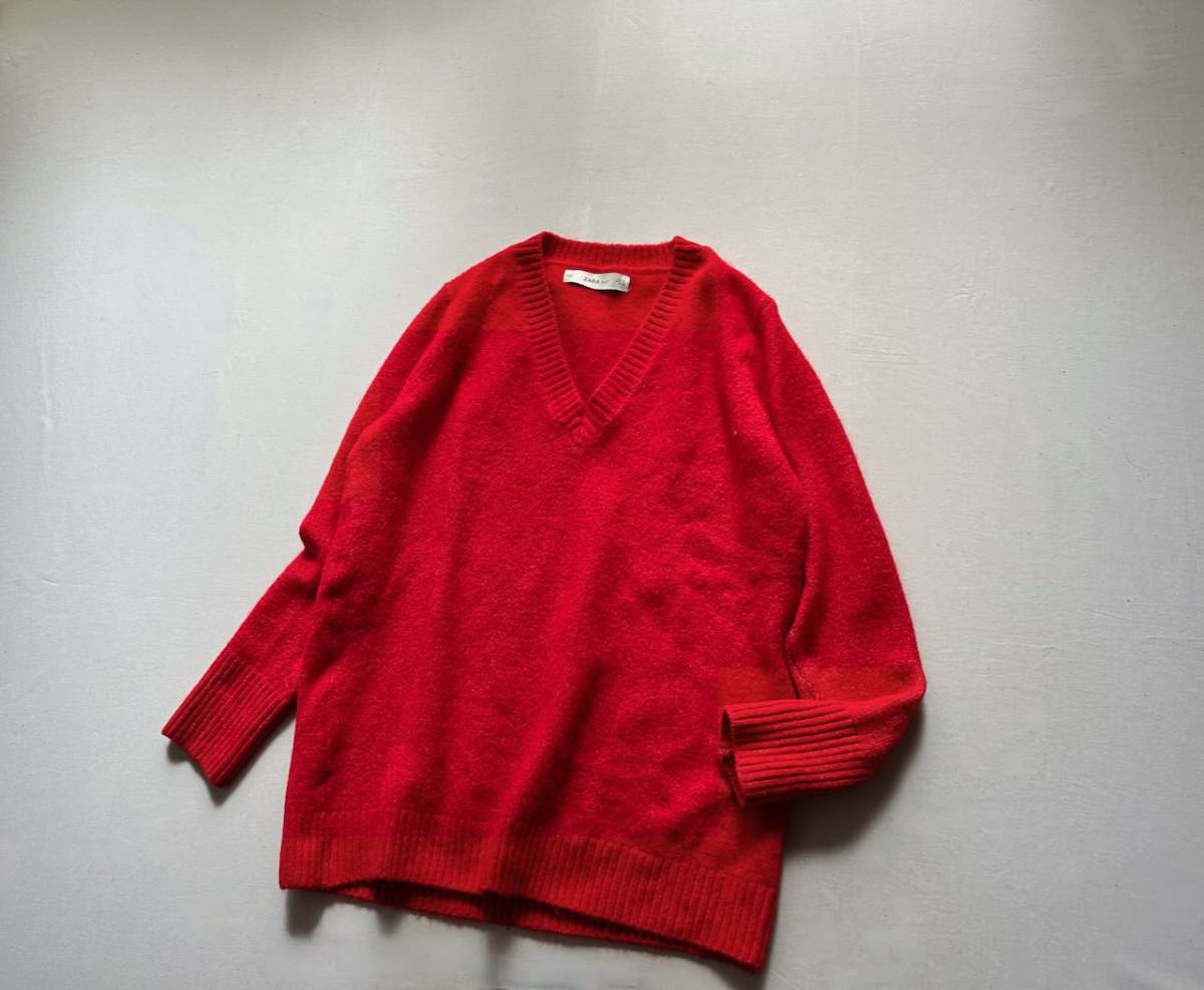 ザラ ZARA KNIT ゆったりVネックニット_画像3