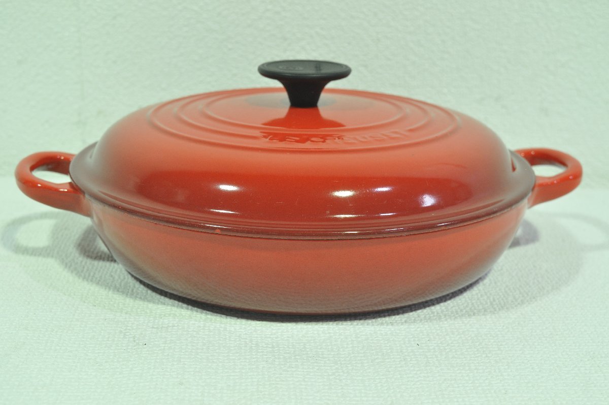 【1円スタート】埼玉発 ル・クルーゼ Le Creuset シグニチャー ココット・ロンド 32cm 赤　 S MM_画像1