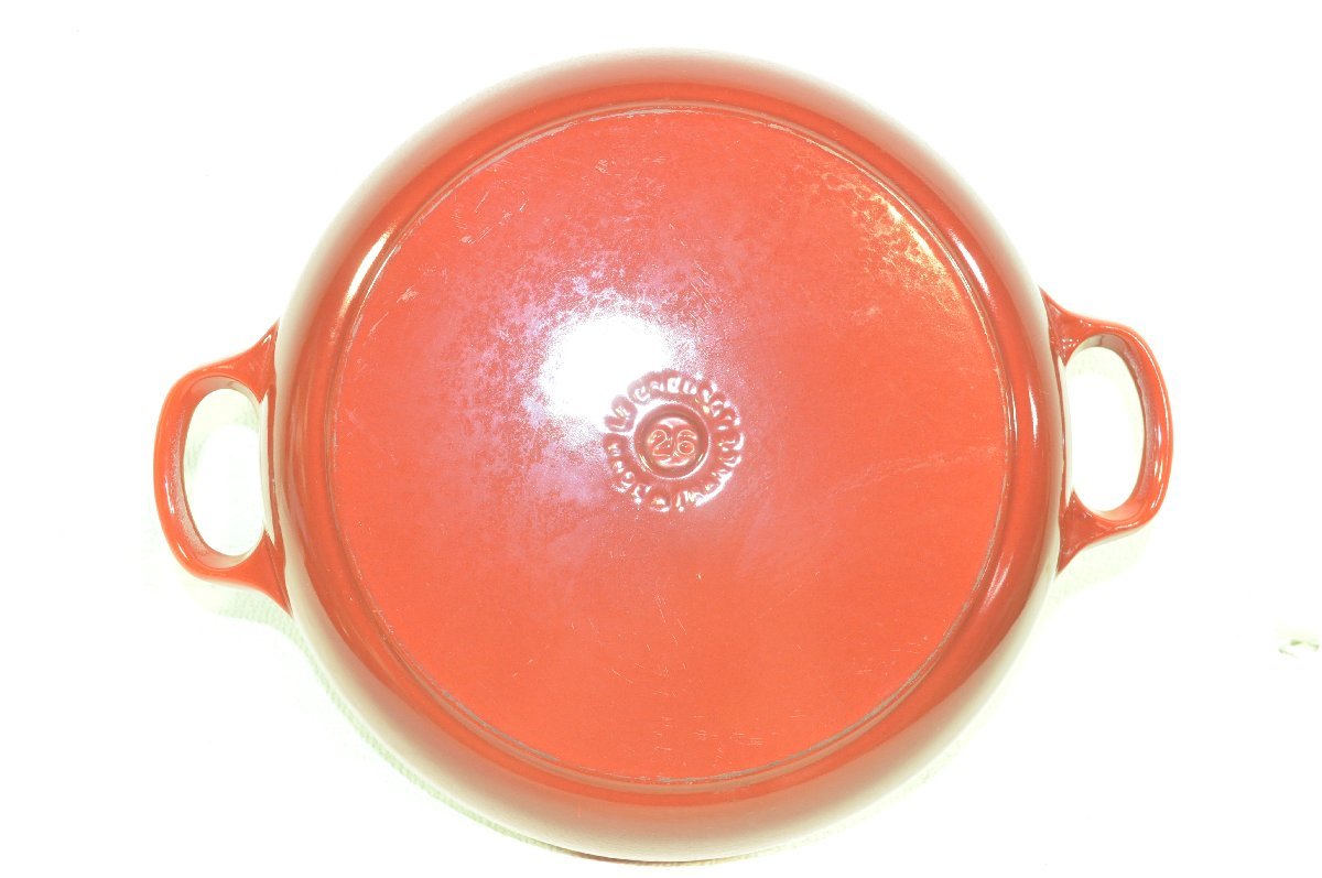 【1円スタート】埼玉発 ル・クルーゼ Le Creuset シグニチャー ココット・ロンド 32cm 赤　 S MM_画像9