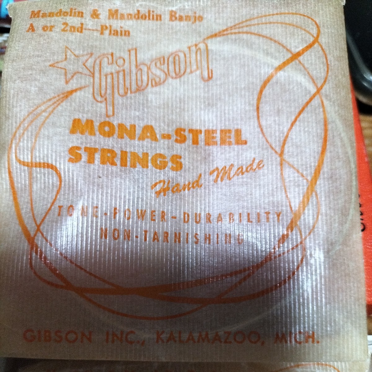 1950年代　Gibson　Mona-steel strings 　マンドリン、バンジョー弦　カラマズー、ミシガン工場時代_画像6