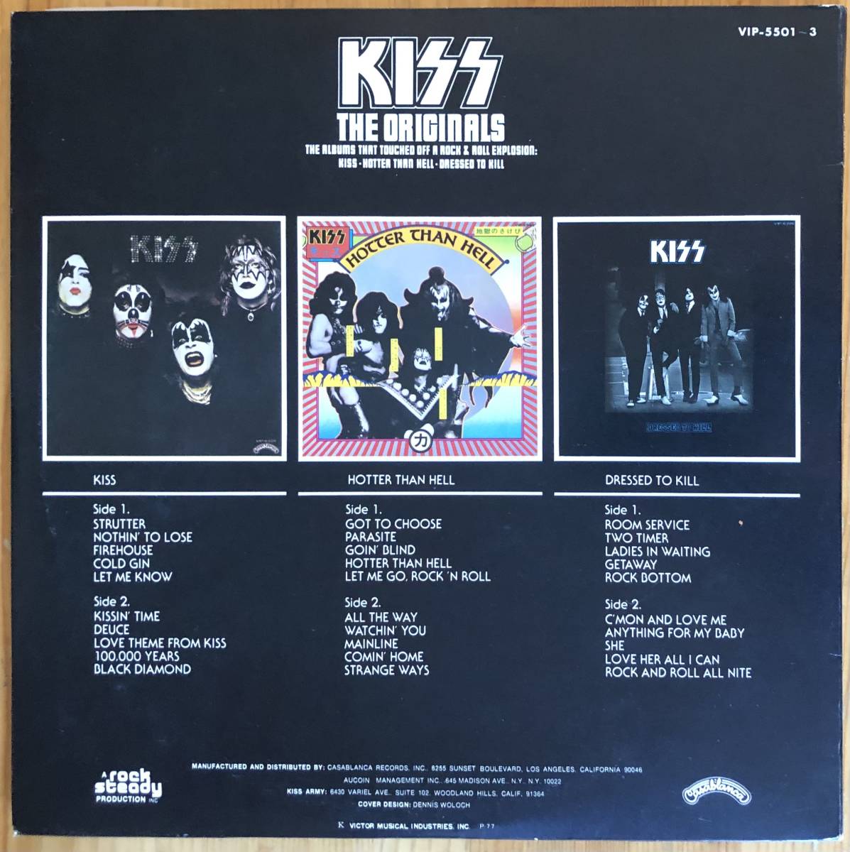 キッス 地獄の全貌 Kiss The Originals レコード 3LP 完全限定盤 VIP-5501-3 ステッカー、ポストカード、ブックレット付き_画像2