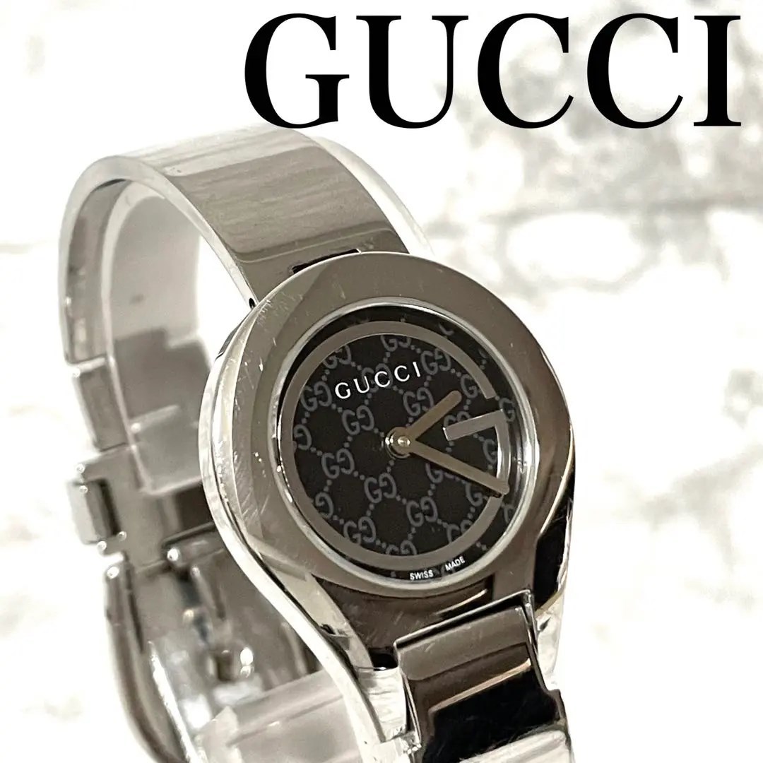箱付き　稼動品　GUCCI グッチ　6700L GG文字盤　バングル　腕時計