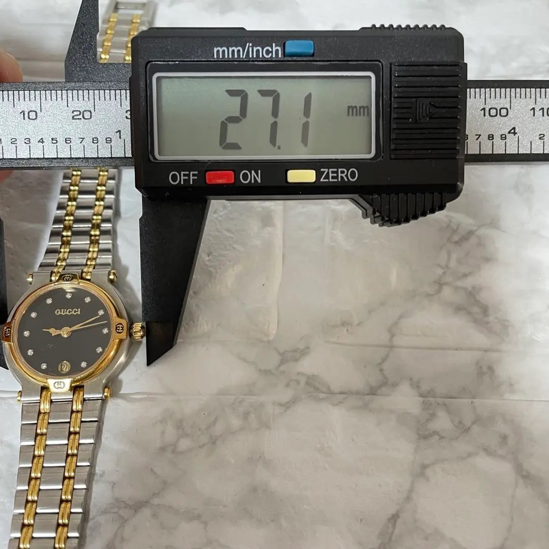 稼動品　GUCCI グッチ　9000L デイト　11Pダイヤ　腕時計
