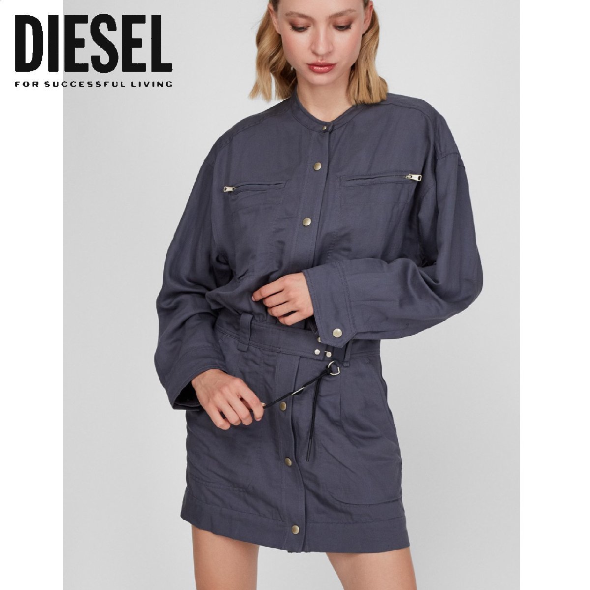 正規品/サンプル品/未使用/Sサイズ■訳ありアウトレット品■定価63,800円■DIESEL ディーゼル レディース ワンピーズ リネン混 S421_画像1