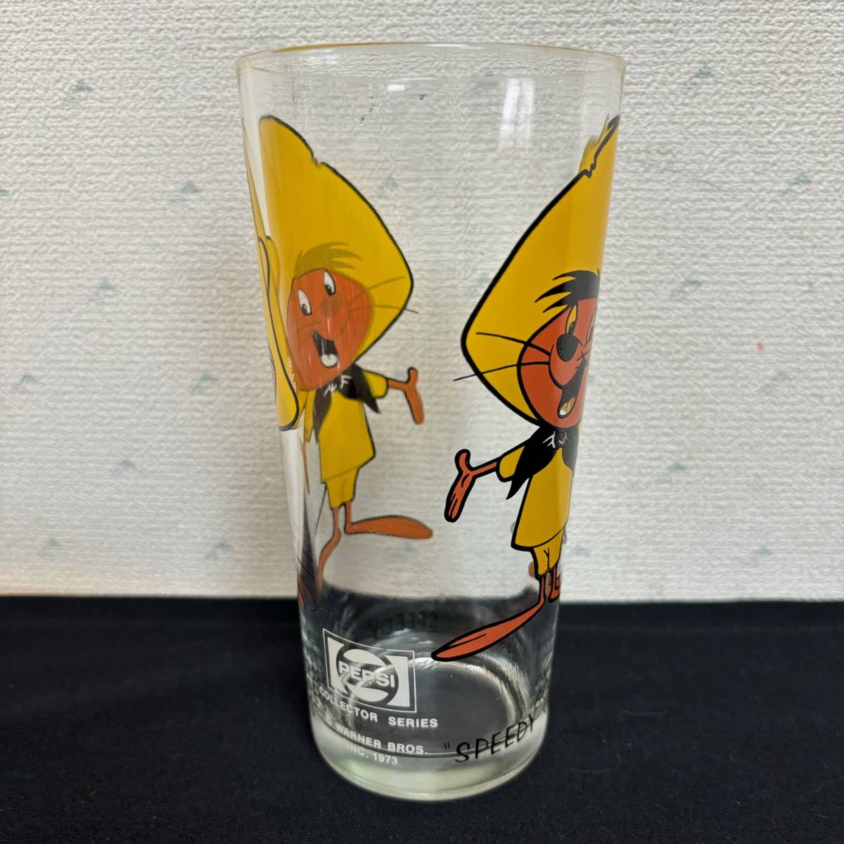 ★70s Vintage Pepsi Glass.9　SPEEDY GONZALES 1973年製 WARNER BROS ペプシ　ワーナー・ブラザーズ　スピーディー・ゴンザレス_画像2