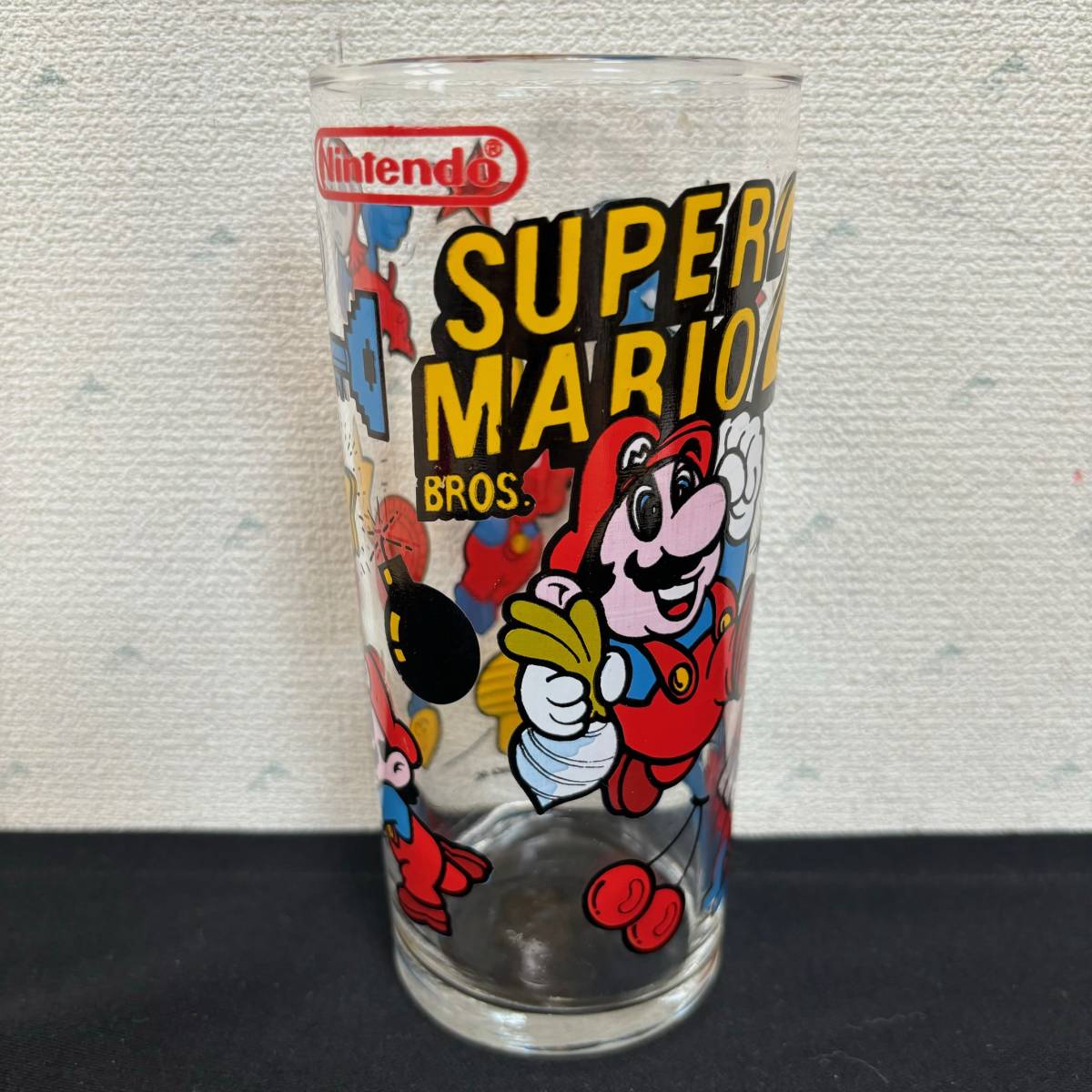 ★American Vintage4 Nintendo AMERICA社 SUPER MARIO 2 Glass.5 1989年製　任天堂 スーパーマリオ2 タンブラー　グラス_画像1