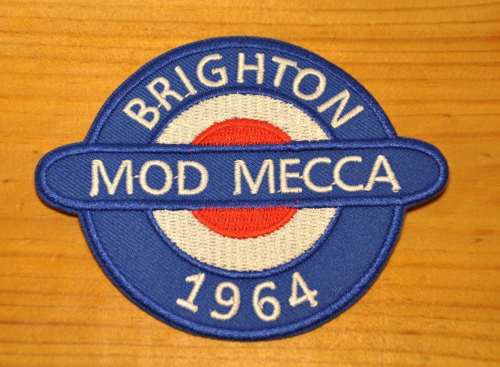 英国 インポート アイロン ワッペン MODS モッズ ターゲットマーク ラウンデル BRIGHTON ブライトン MOD MECCA 1964 イギリス UK GB 181-2_画像2