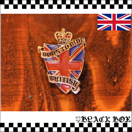 英国インポート ピンズ ピンバッジ BORN TO RIDE BRITISH CAFERACER カフェレーサー ROCKERS ロッカーズ 英車 バイク イギリス ENGLAND 235_画像1