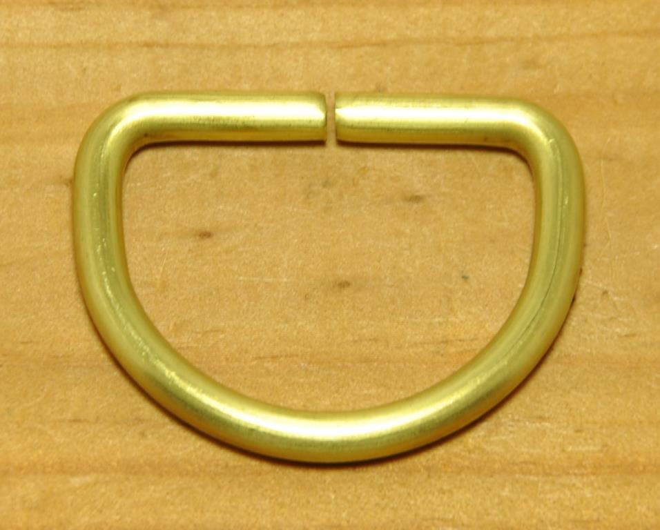 Solid Brass ソリッド ブラス 真鍮無垢 生地 丸棒 Dカン 半月カン レザークラフト バッグ パーツ 金具 30mm 線径4mm 1個の画像1