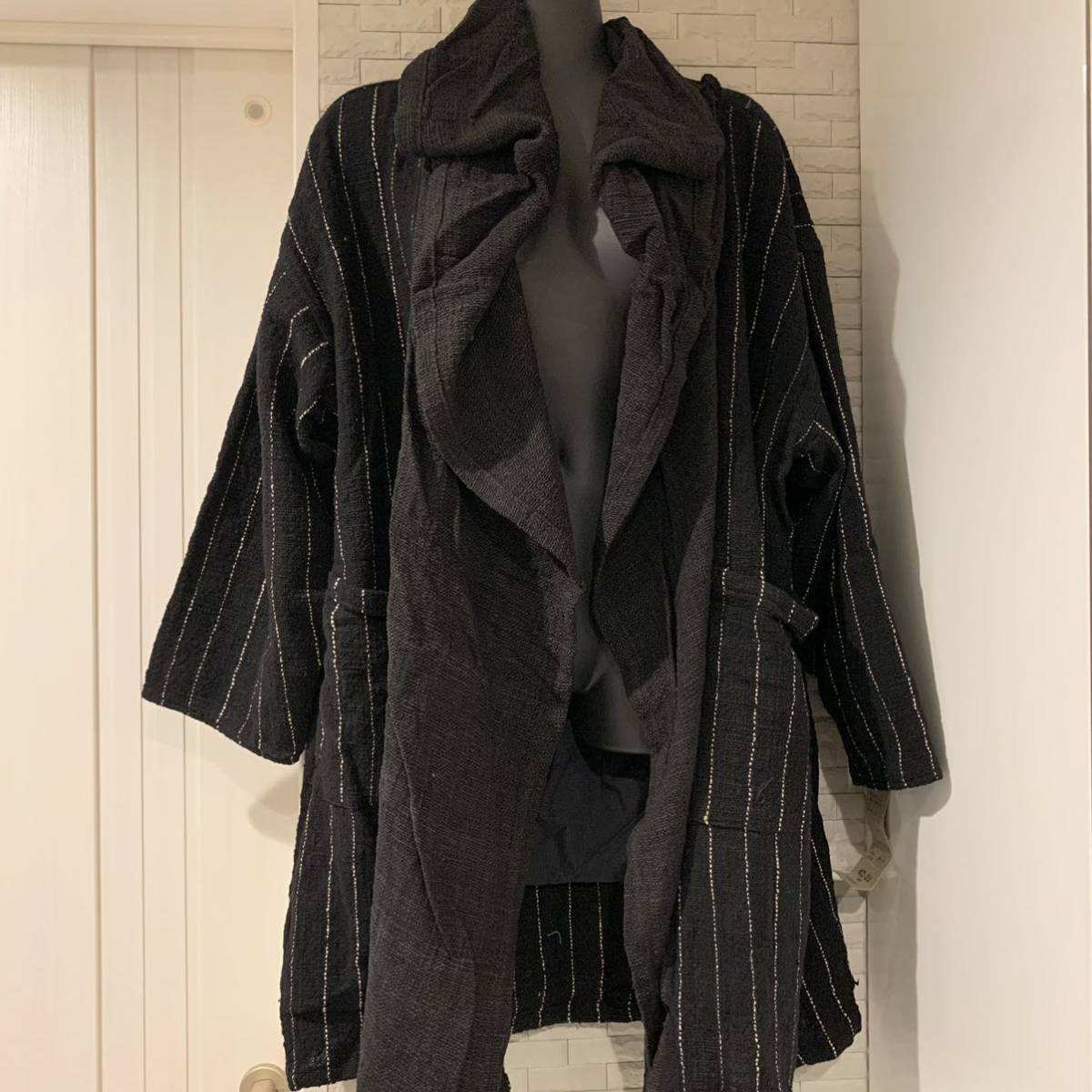 幸樹　KOJU タイ製　手織　コットンコート　かすり　かすり織ジャケット　未使用　ロングコート