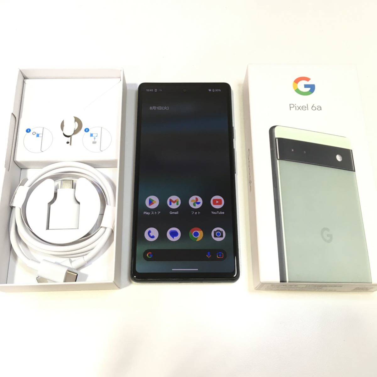 美品】Google Pixel 6a 128GB セージ Sage グーグル ピクセル GB17LSIM