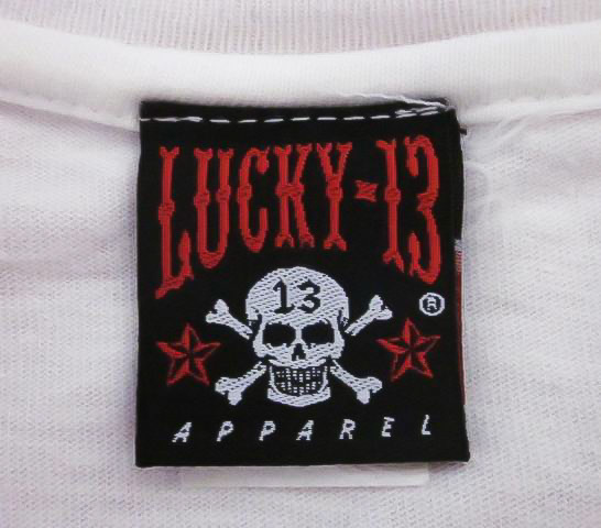 即決★ [Sサイズ] ビンテージ 初期 LUCKY 13 ラッキー ピンナップ ガール スカル Tシャツ ロカビリー HOT ROD サイコビリー クリームソーダ_画像5