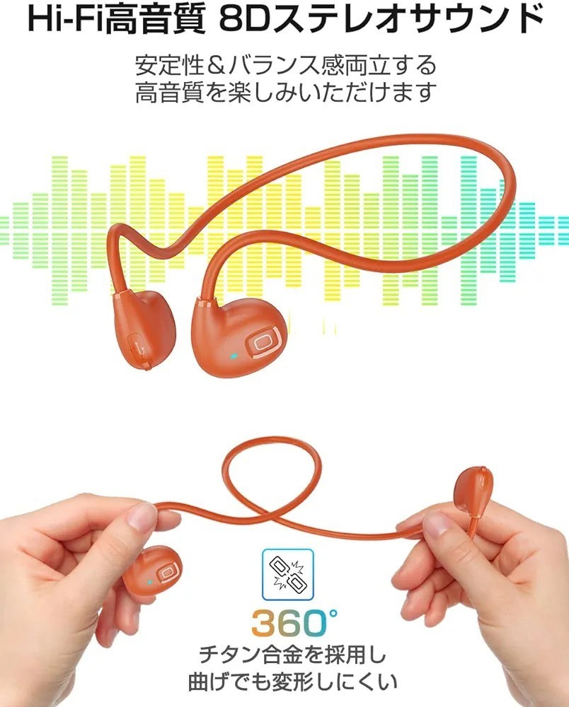 Cheergo 2023新 空気伝導 耳を塞がない 非 骨伝導 ヘッドセット 12時間連続 Bluetooth イヤホン ワイヤレス マイク イヤフォン_画像1