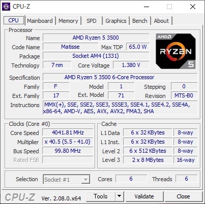 ■送料無料■　●動作品●　AMD Ryzen 5 3500 CPUのみ_画像5