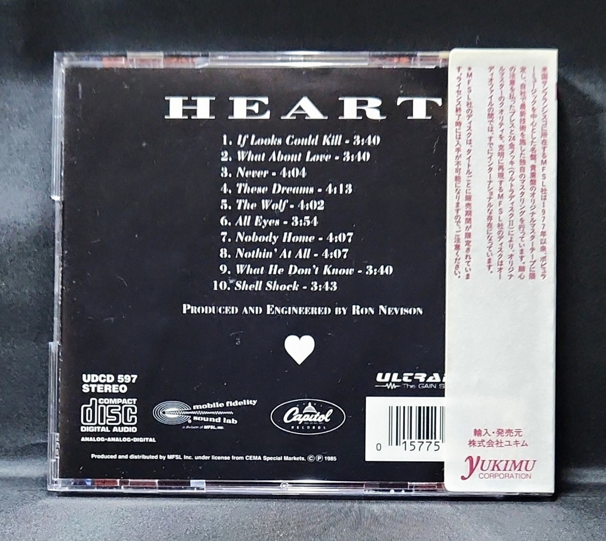 【UDCD 597/24Kゴールドディスク/カバー帯・ユキム(シール)帯付】ハート　Heart　GOLD　Ultradisc II　Original Master Recording_画像3