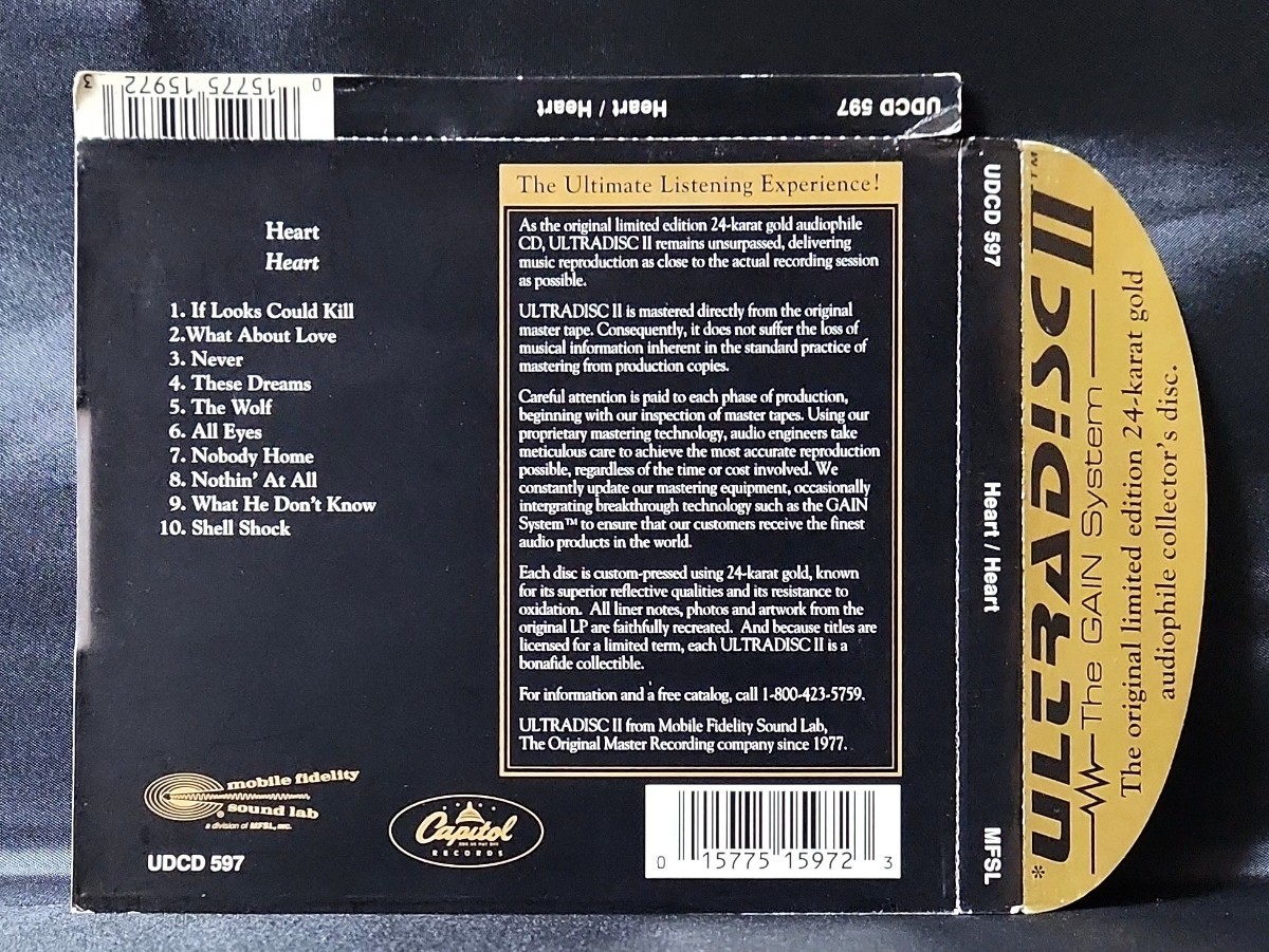 【UDCD 597/24Kゴールドディスク/カバー帯・ユキム(シール)帯付】ハート　Heart　GOLD　Ultradisc II　Original Master Recording_画像5