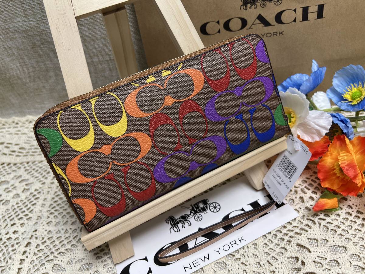 コーチ COACH 長財布 財布 シグネチャー レインボー ラウンド