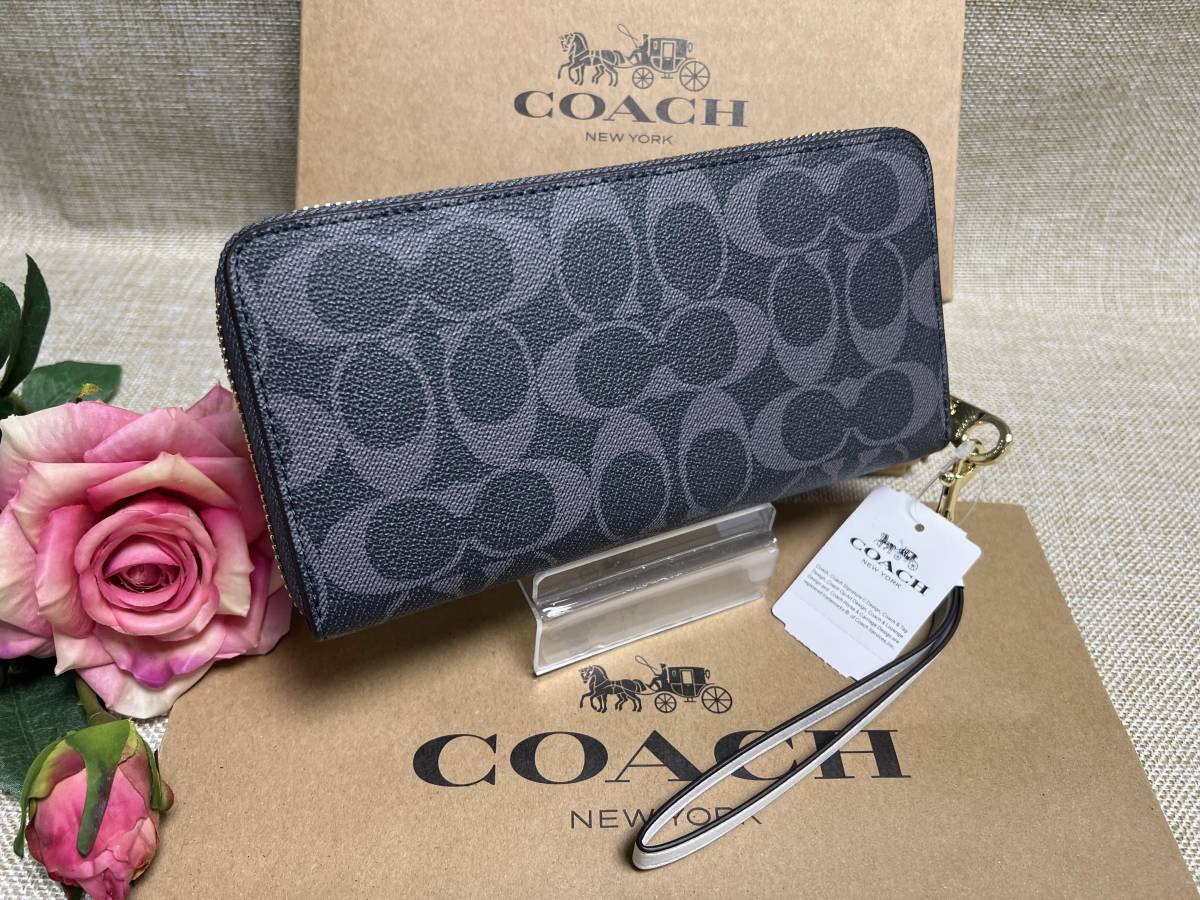 コーチ COACH 長財布 財布 シグネチャー アコーディオン ラウンドファスナー レディース 財布 プレゼント 贈り物 ギフト 新品 C4452 A040_画像3