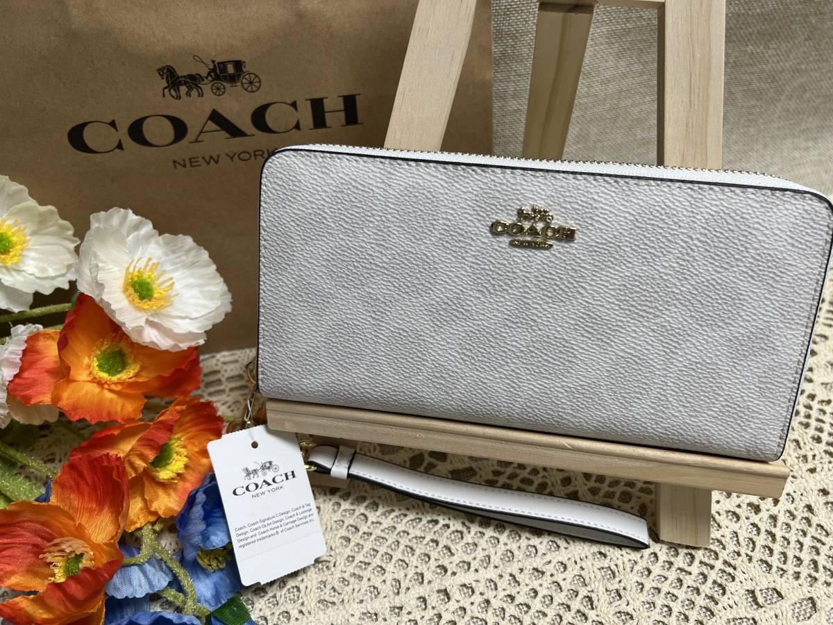 コーチ COACH 長財布 財布 シグネチャー ロング ジップ アラウンド ウォレット ラウンドファスナー レディース財布 新品未使用 F53773 B061_画像1